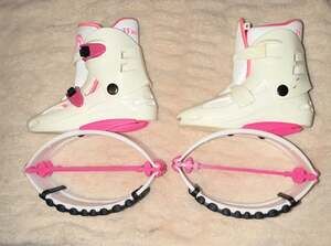 TFanJump White and Pink Kangoo Jump Boots Bounce Shoes